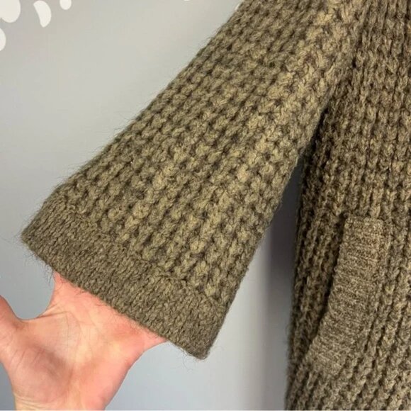 Magaschoni Mohair Wool Knit Cardigan Coat Cowl Neck One Button Sweater Jacket - Picture 2 of 8